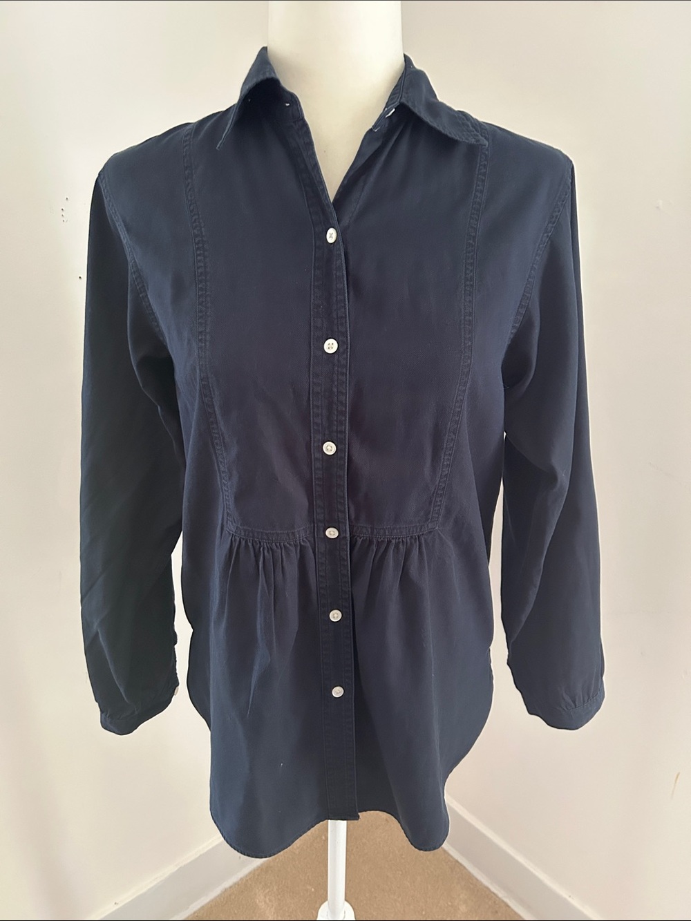 GAP Dark Navy Button-Front Long Sleeve Shirt sz Xs/S